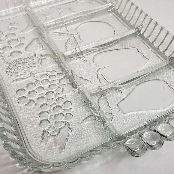 INDIANA Glass Crystal Collection 5 Part Relish Serving Tray - Picture 5 of 8